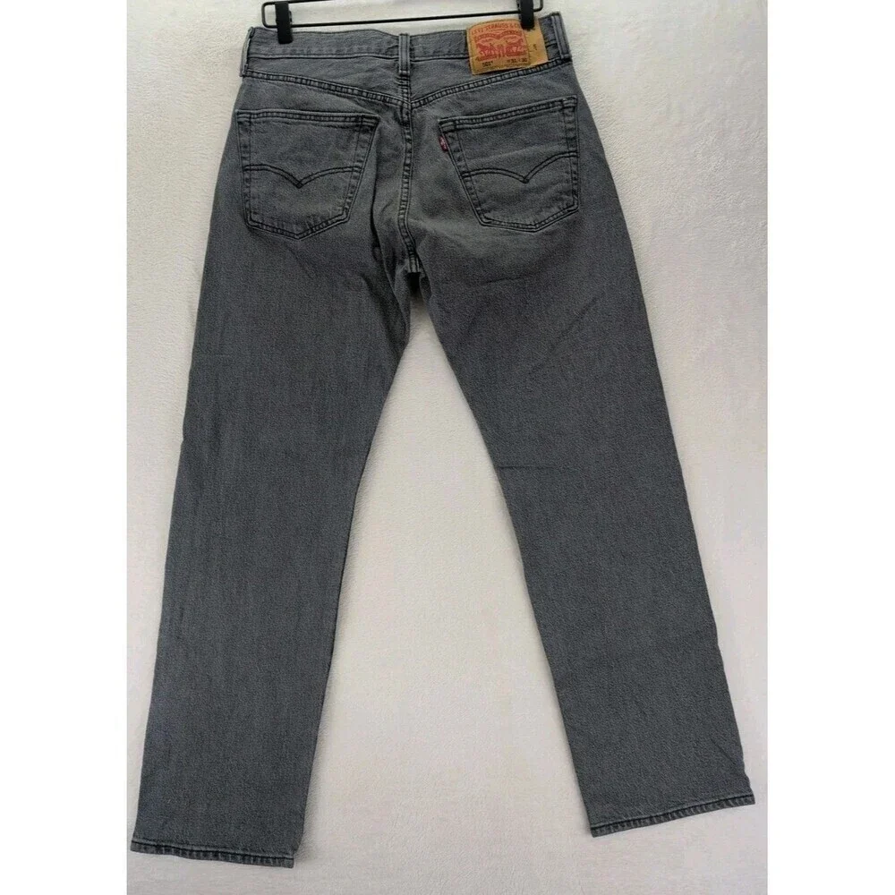 Levi's 501 Button Fly Red Tab Jeans Men's 31x30 Gray Wash Denim Cotton